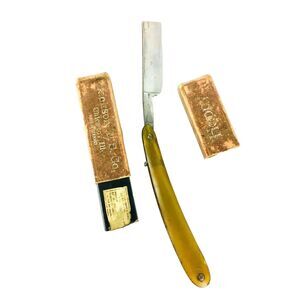 1920s Germany Jackson B.S. Co Chicago Ill Happy Straight Razor Celluloid Handle